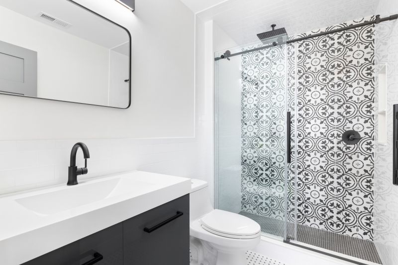 Bathroom with Patterned Tiles